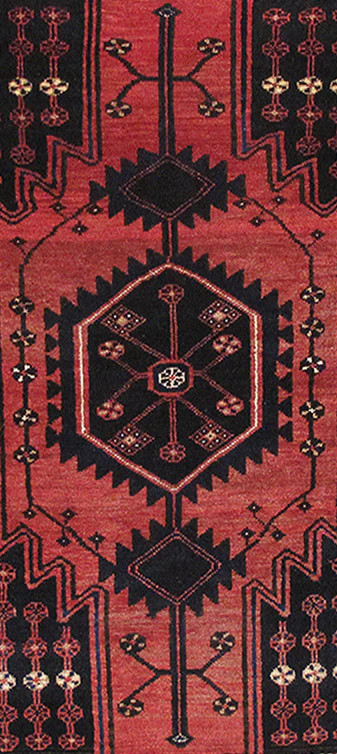 3.5 x 5 Perrsian Tribbal Dark Colors Hamadan #PIX-82663
