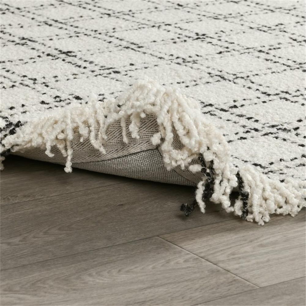 Pemberly Row 108 x 144″ Checkered Wool Area Rug in Ivory/Black