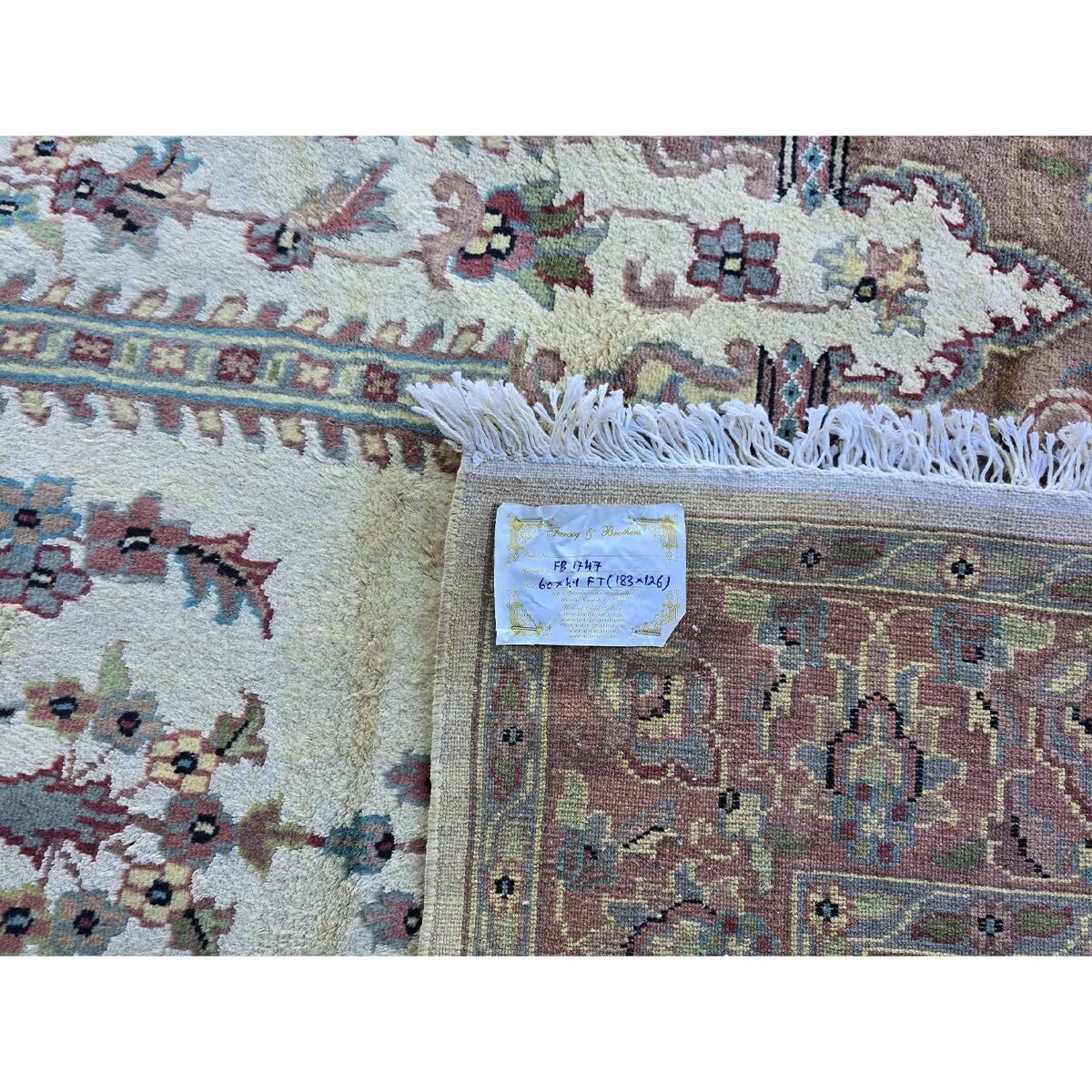 Area Rug Jhoomar Vaas Floral Decor Wool Silk Hand Knotted Indoor Carpet (6×4.1)’
