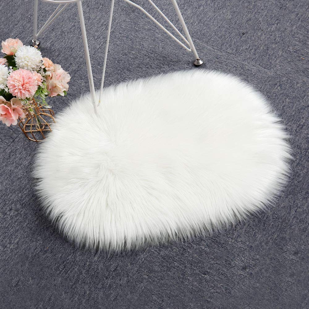 Ultra Soft 1.3 x 2 Feet Faux Fur Area Rug, Fluffy Shaggy Sheepskin Fur, White…