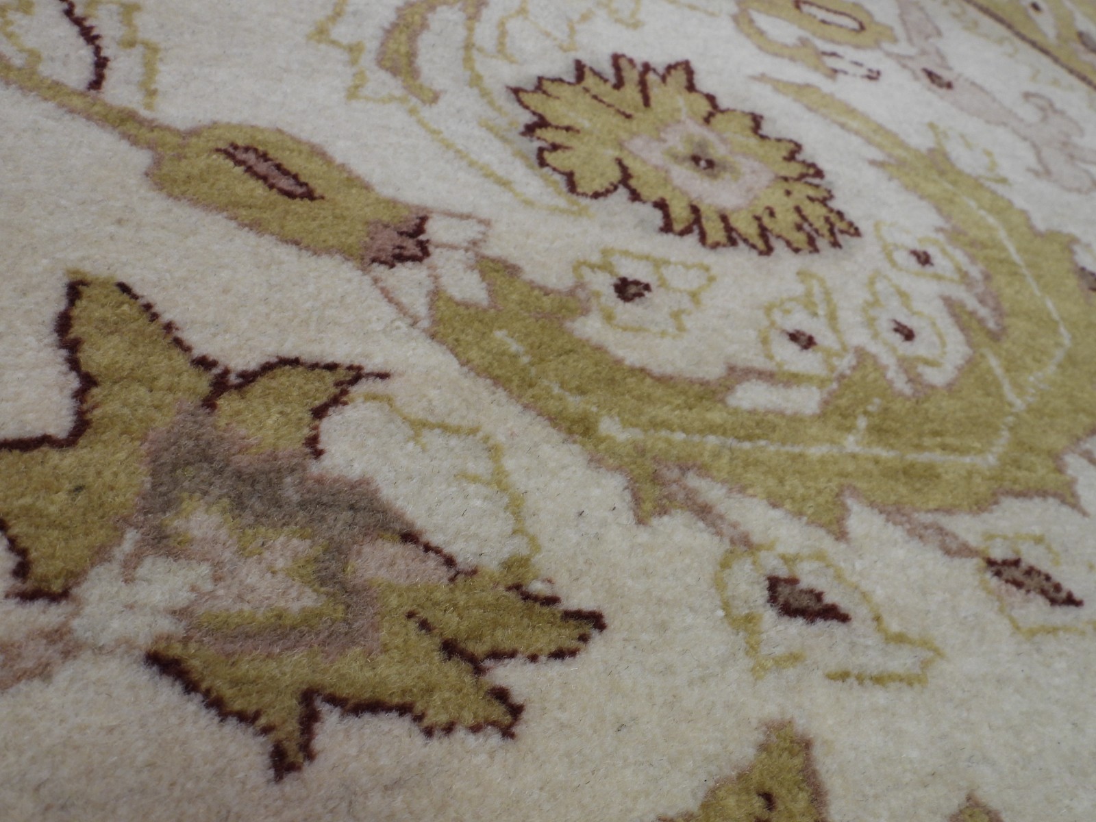 Pakistani 10×13 10×14 Rug Beige Gold Ivory Burgundy wool hand-knotted