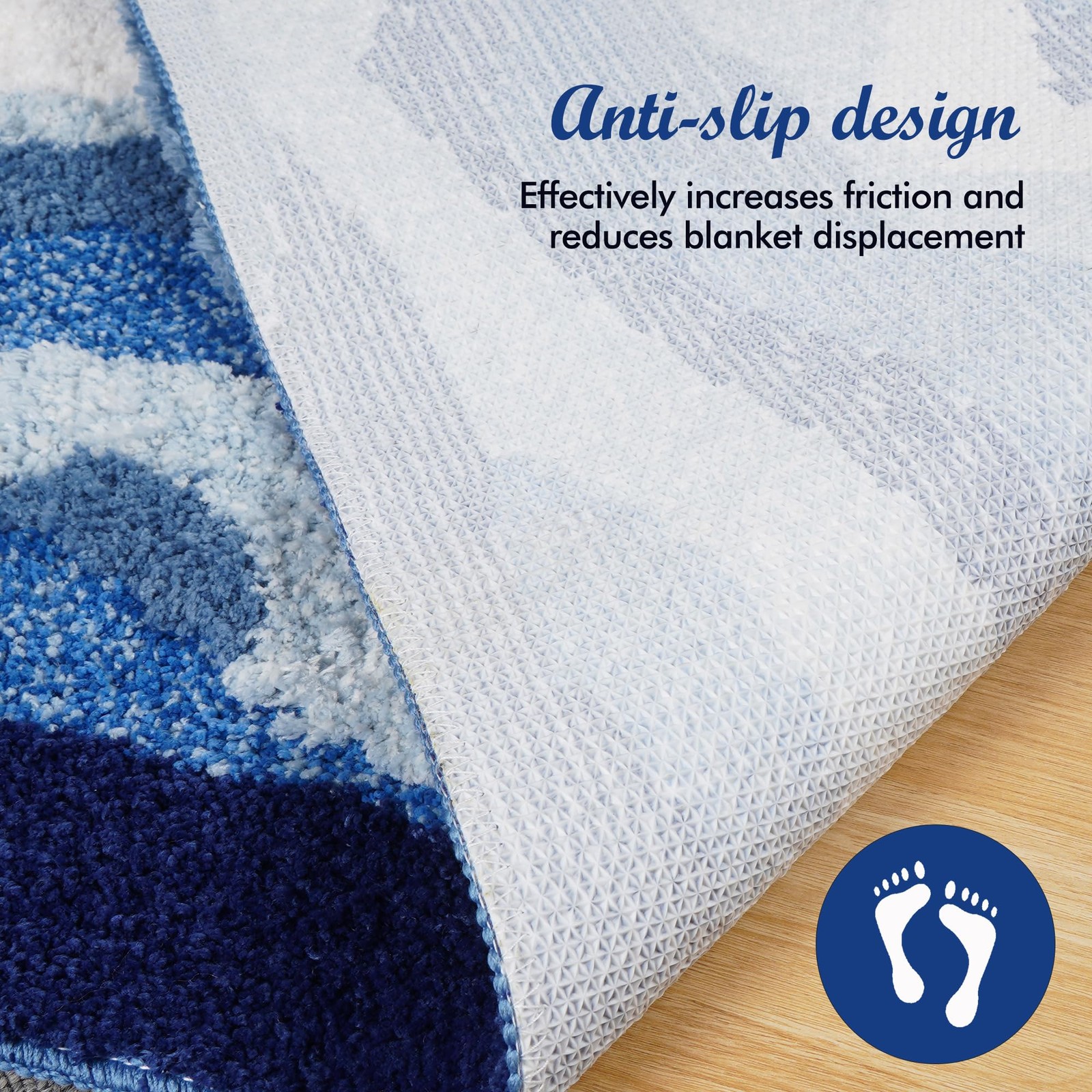 Wave Ocean Rug – Wavy Bathroom Carpet, Romantic Blue Bath Mat, 3D Microfiber …
