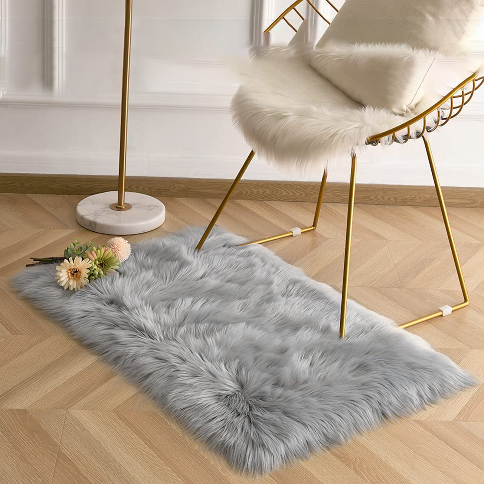 Large Area Rug Carpet Fluffy Faux Sheepskin Shag Rug Super Soft Fluffy Rug