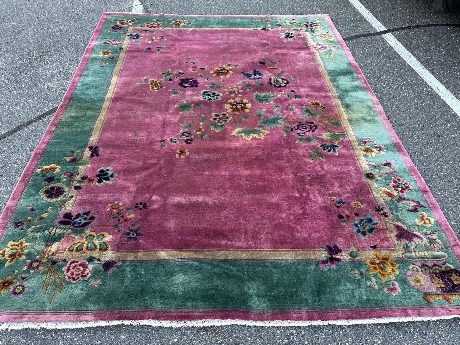 NEW ART DECO CHINESE WALTER NICHOLS RUG 4X6 ROOM SIZE.