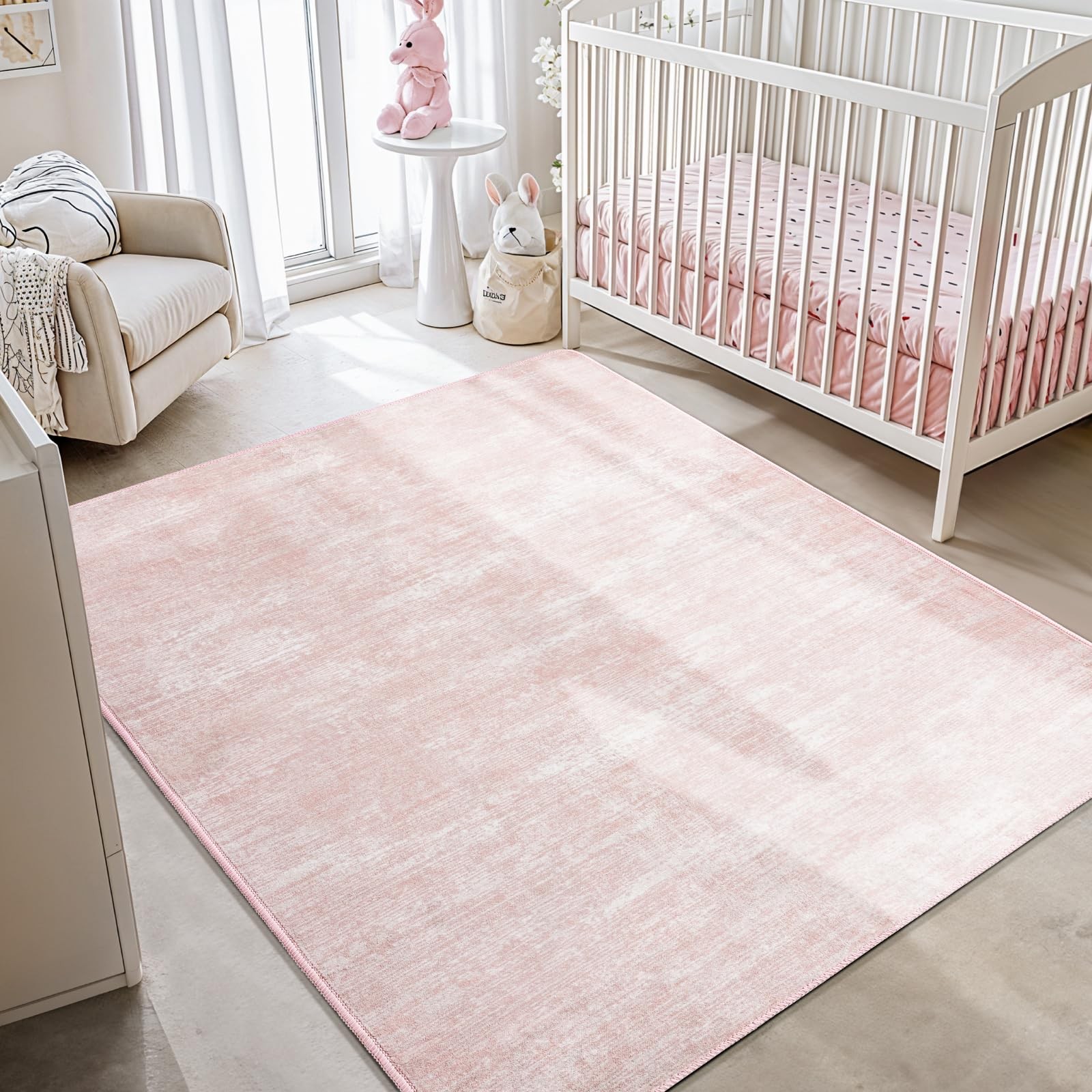 LIANLAM 6×9 Washable Area Rug for Living Room – Stain Resistant Non-Slip Boho Pi