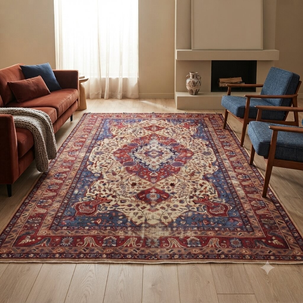 Antique Esparta Carpet Wool Heavy Knot Turkey 128 x 90 In