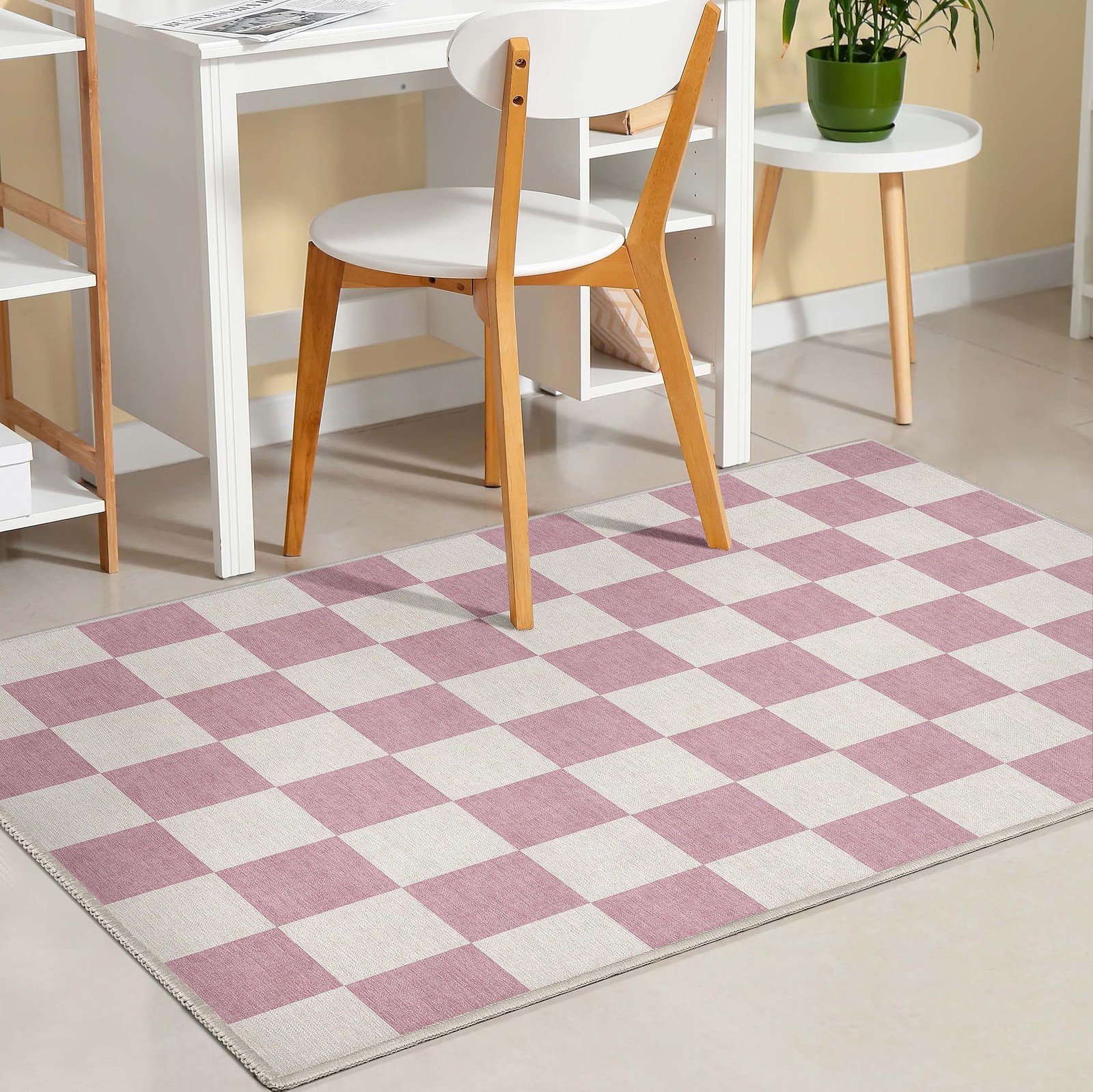 Well Woven Apollo Flatwoven Modern Squares Pink 33 X 5 Area Rug P-W-Sqr-01E-4