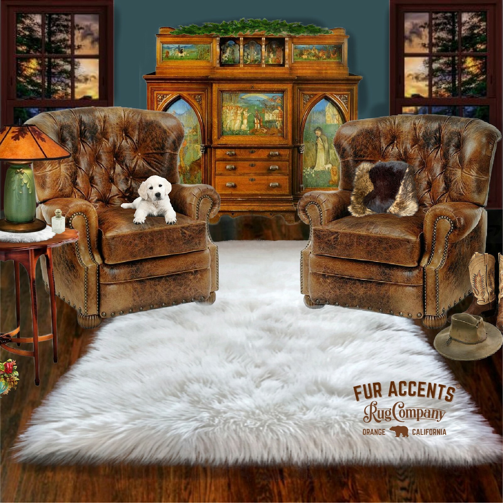 White Shag Faux Sheepskin Bear Area Rug Large Rectangle Pelt Design