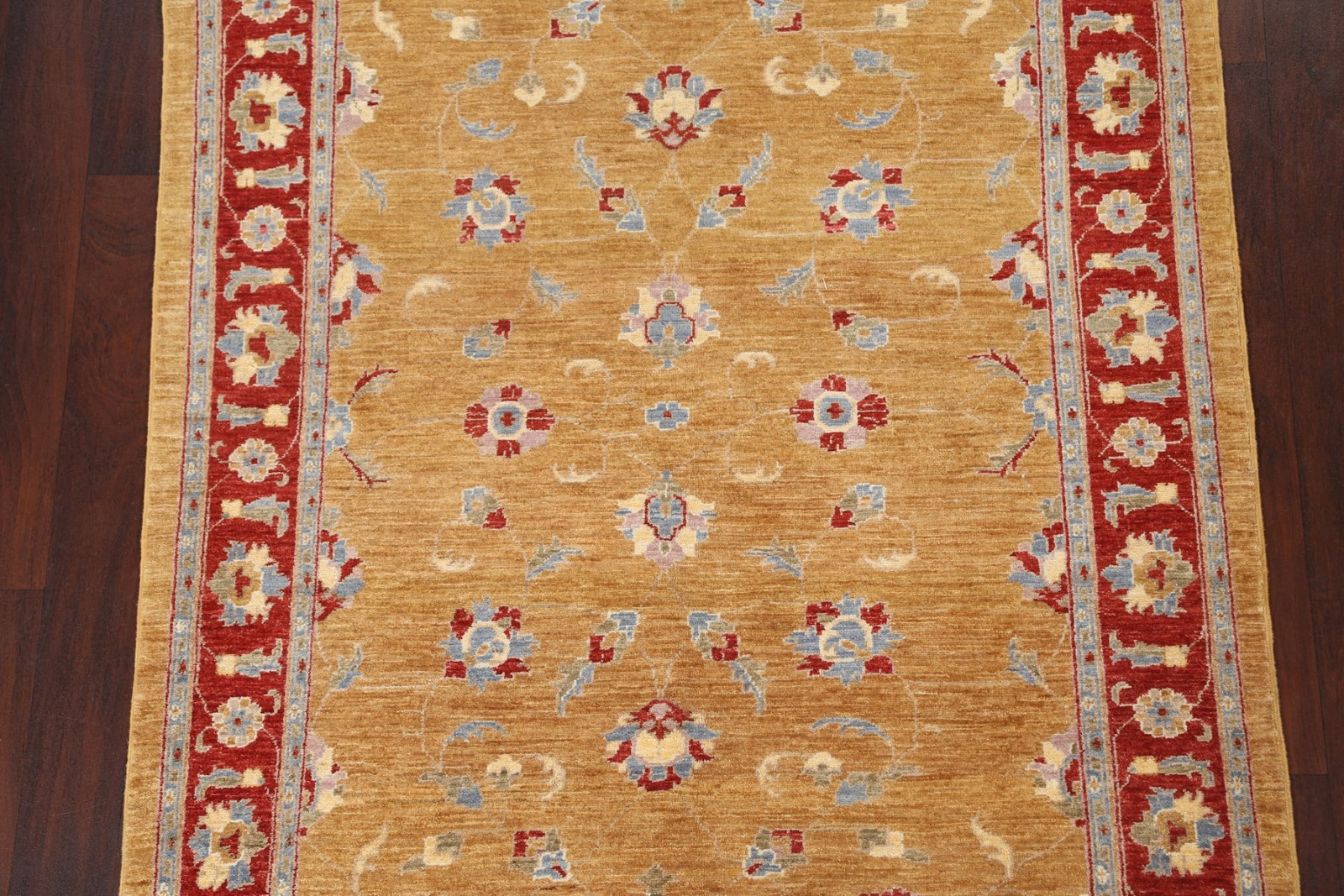 Vegetable Dye Oushak Wool Handmade Rug 5×6 ft Oriental Carpet for Bedroom