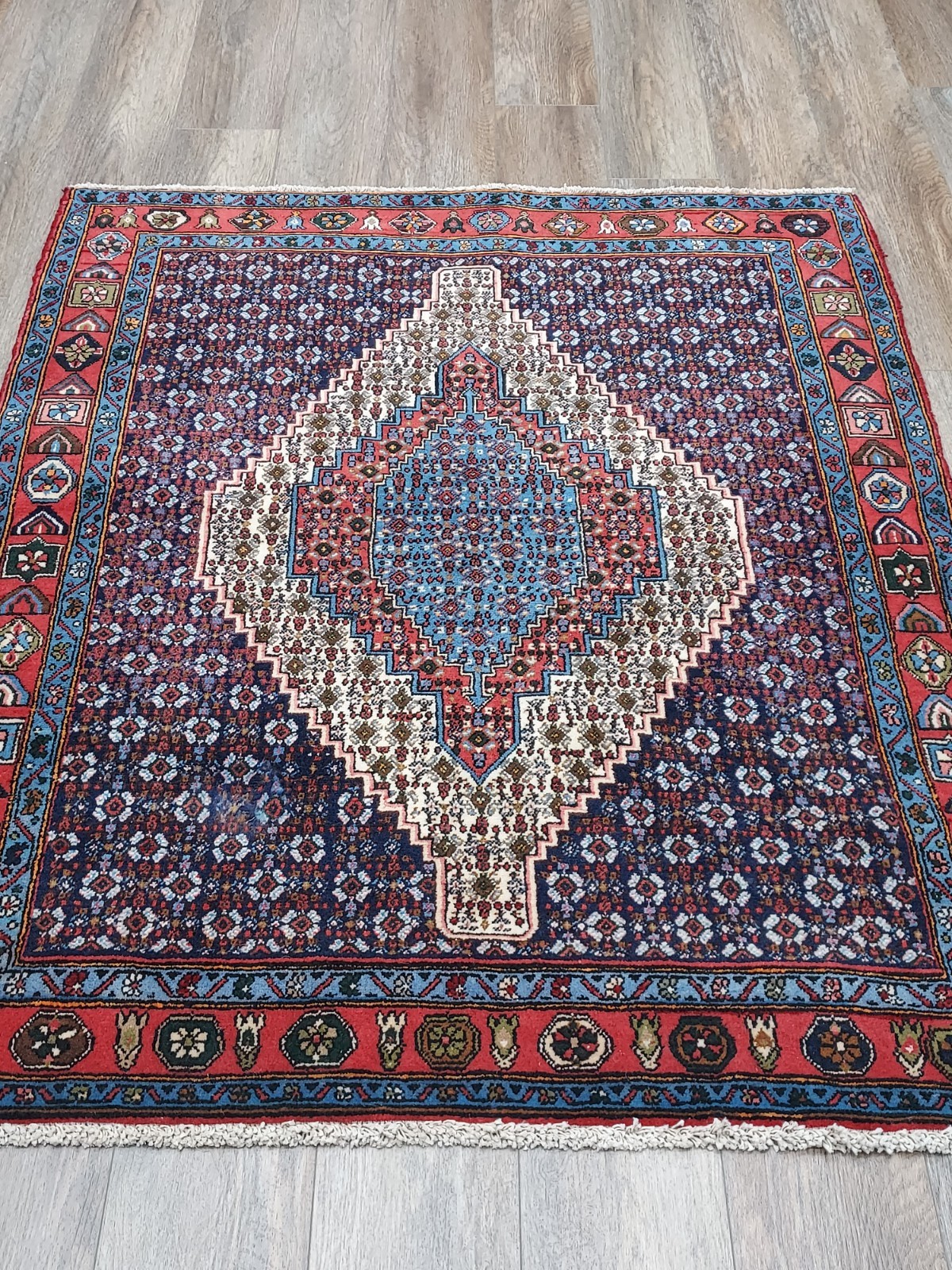 Turkish Hand Made Bohemian Geometric, Turkish Tribal Rug 4×5 Ft