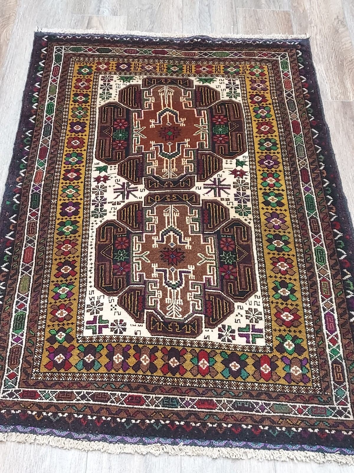 Turkish Silk&Wool Hand Made Bohemian Royal Classic Design,Turkish Rug 3×4.5 Ft