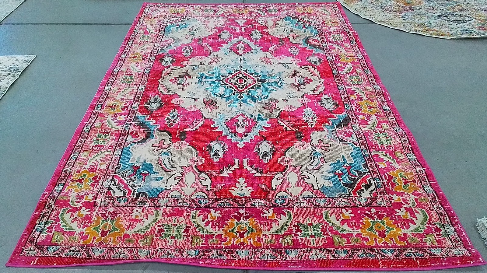 PINK / MULTI 6′-7″ x 9′-2″ Back Stain Rug, Reduced Price 1172776965 MNC243D-6