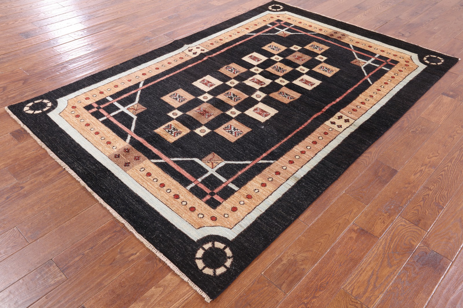 5′ 7″ X 8′ 5″ Gabbeh Hand Knotted Wool Area Rug – H8129