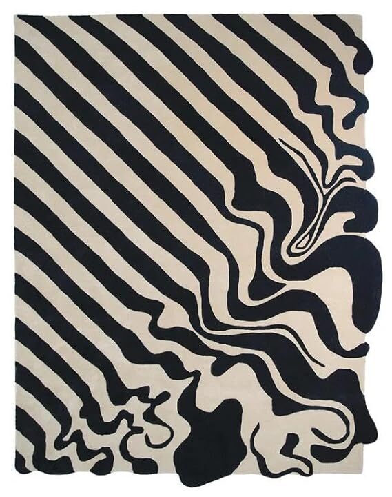 Hand Tufted Wool Area Rug Luxury Modern Hand tufted Rug,Woole Rug Black & White