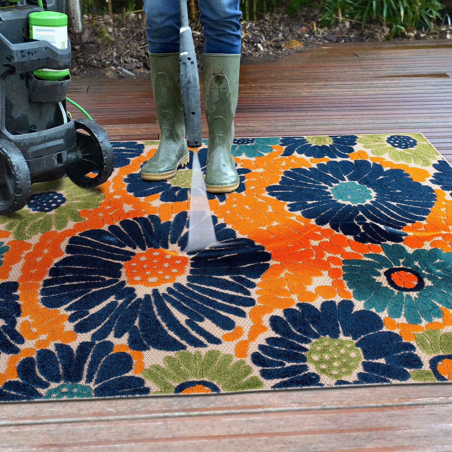 Rugshop Outdoor Rug Palermo Modern Floral Indoor Outdoor Carpet Rug Patio Rugs