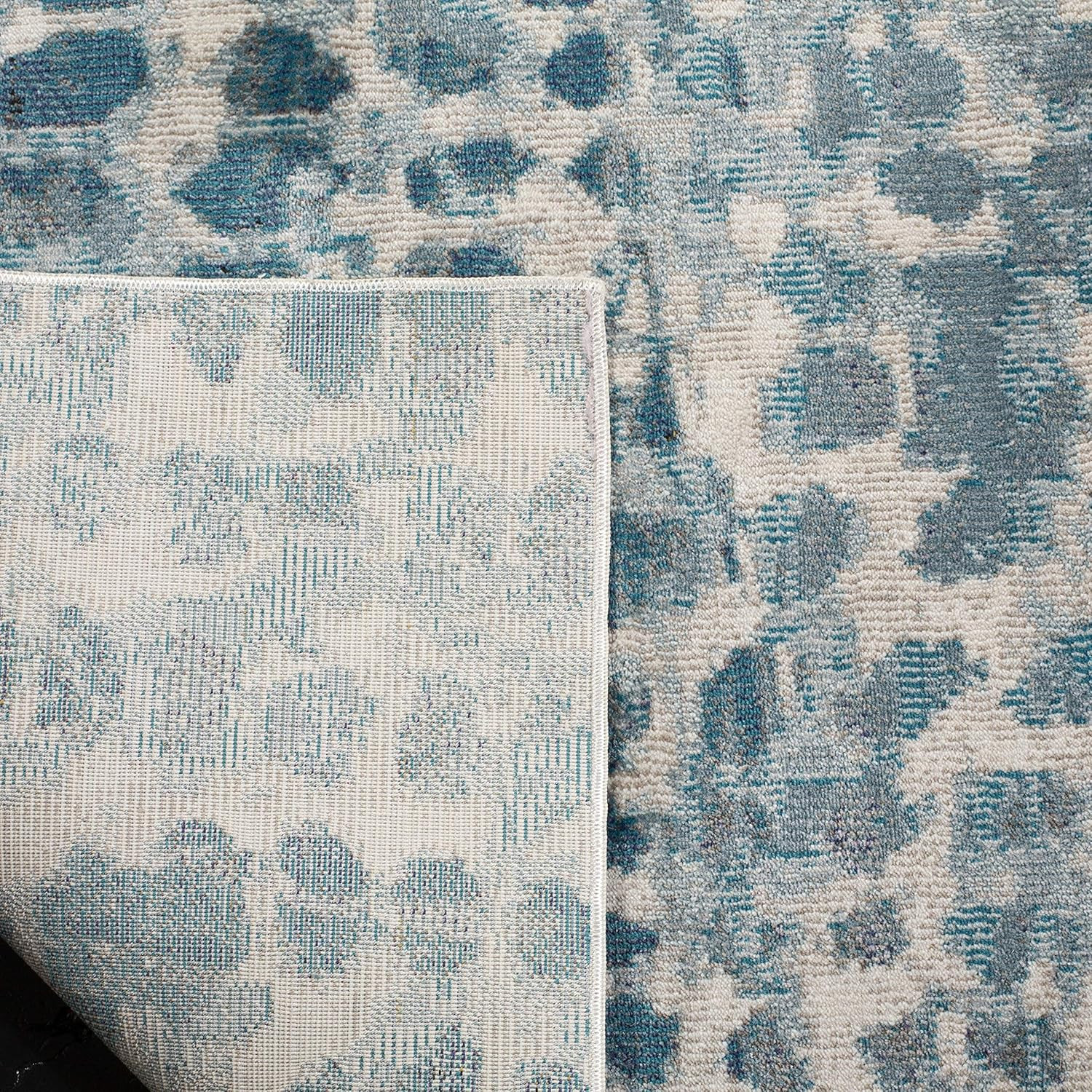 Aria 9′ x 12′ Area Rug – Cream & Teal Modern Boho Design