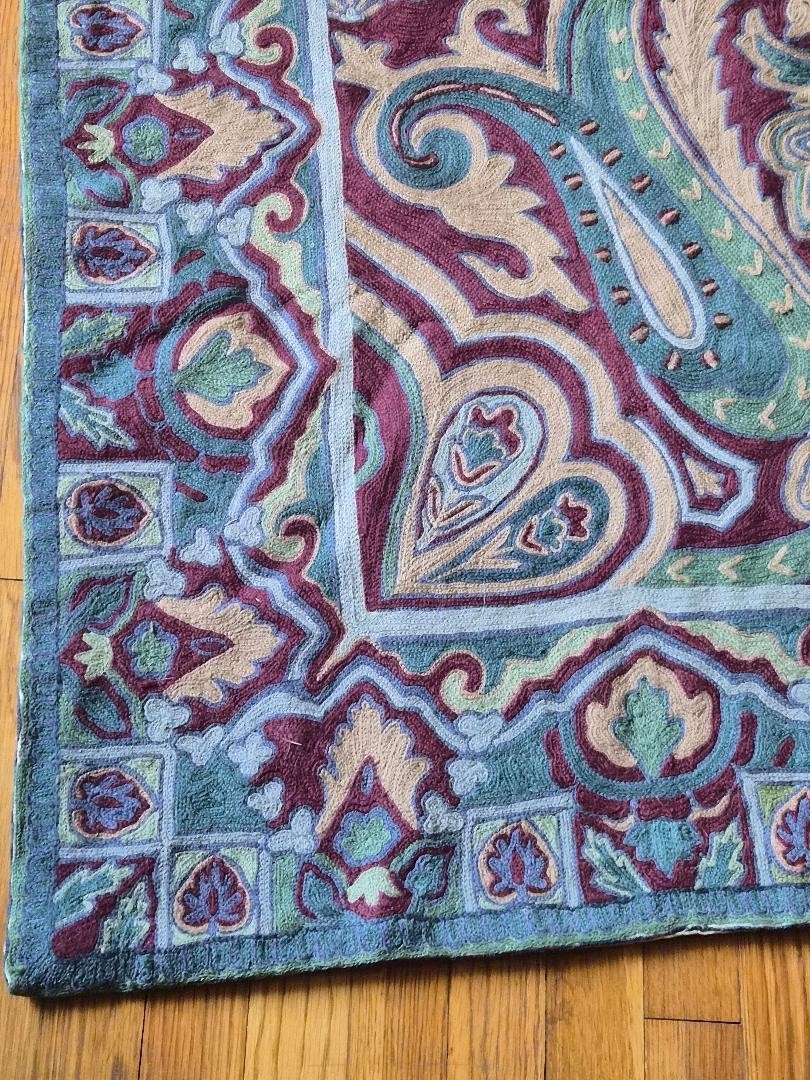 Ralph Lauren Elizabeth Paisley 100% Wool Handmade Chainstitch Rug – 6′ x 9′ **