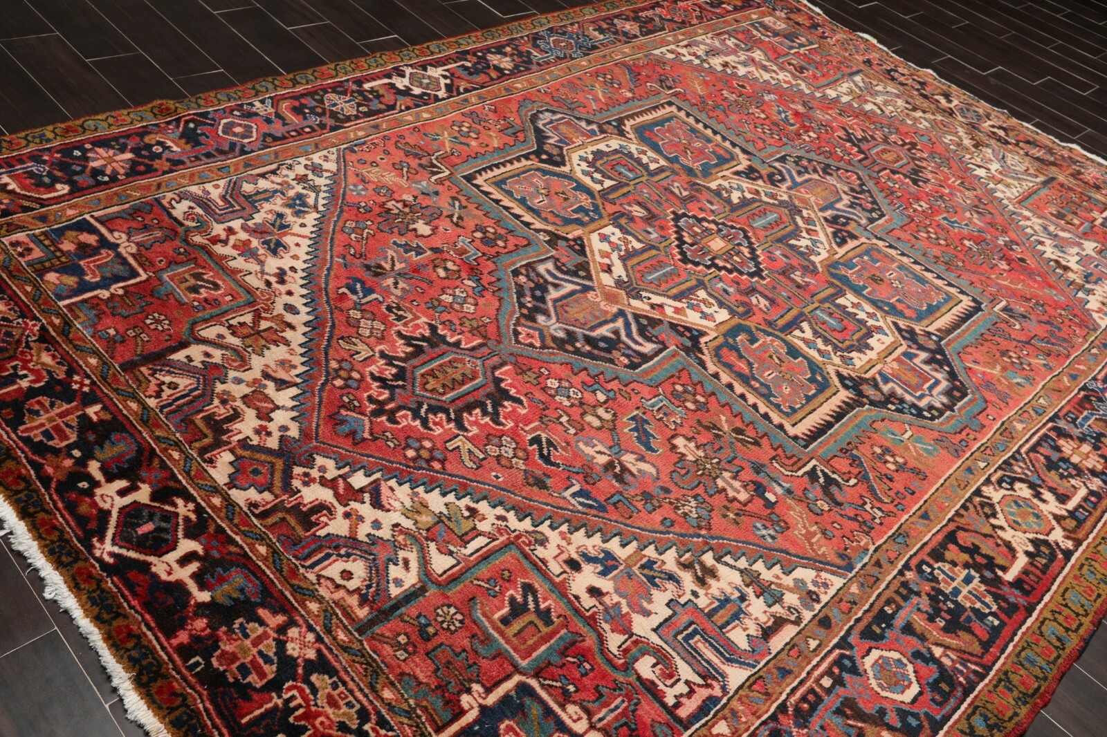 7’6″ x 11’1″ Early 20th century Antique Hand Knotted Wool Oriental Area Rug