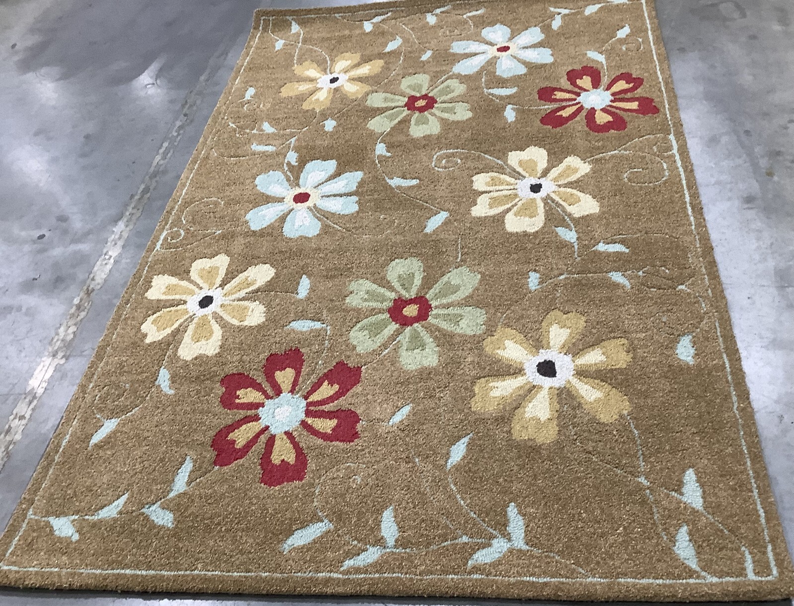 CAMEL / MULTI 5′-0″ x 8′-0″ Back Stain Rug, Reduced Price 1172681079 BLM784B-5