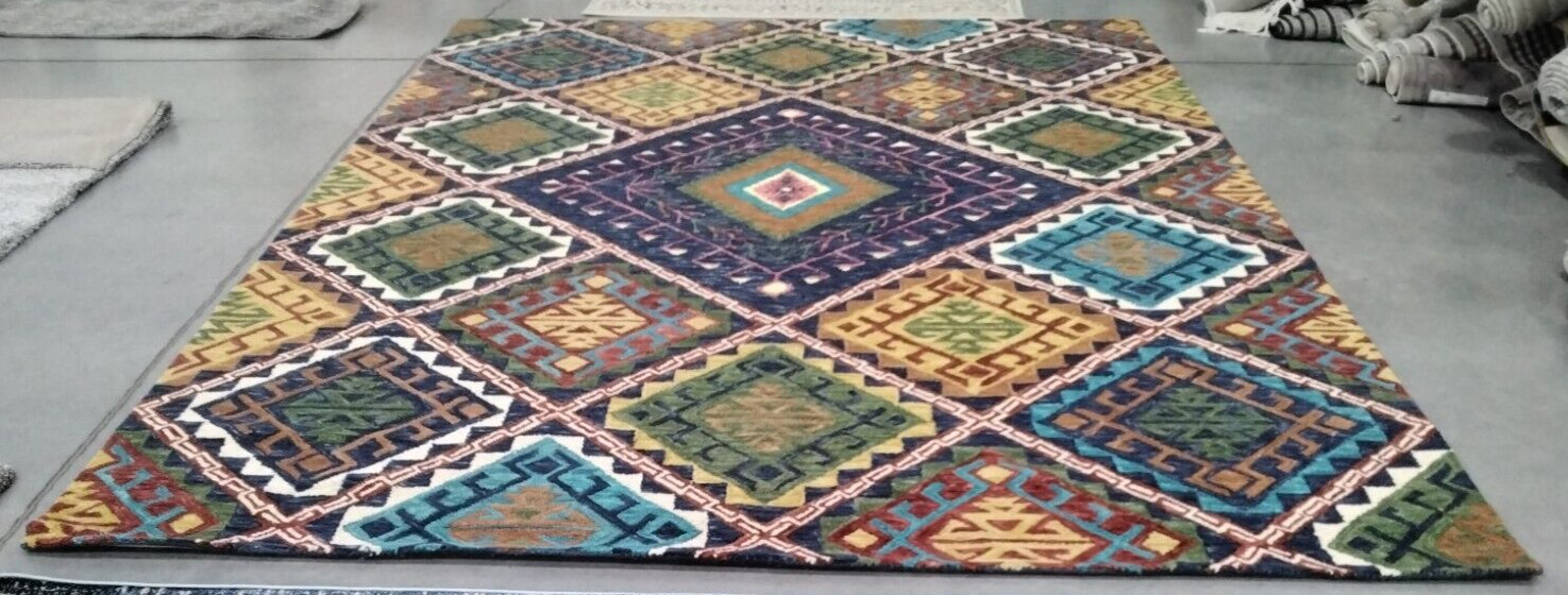 BLUE / MULTI 10′ X 14′ Back Stain Rug, Reduced Price 1172739771 APN516M-10