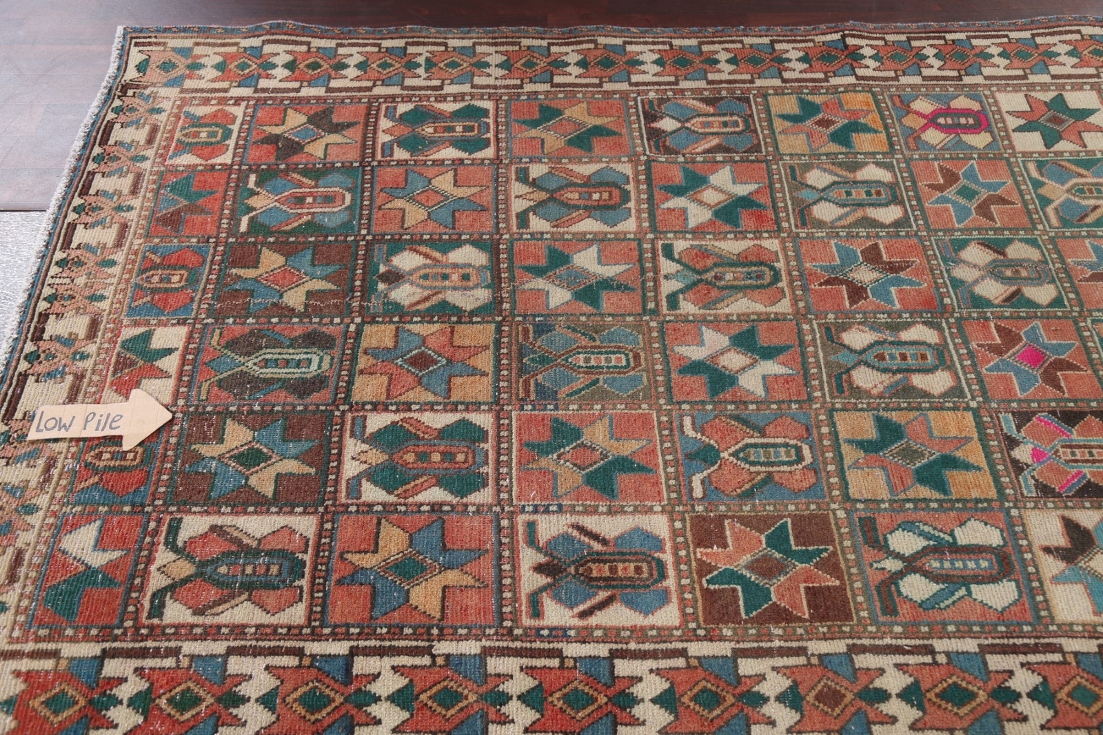 Vintage Garden Design Bakhtiari Tribal Traditional Hand-knotted Area Rug 5×9
