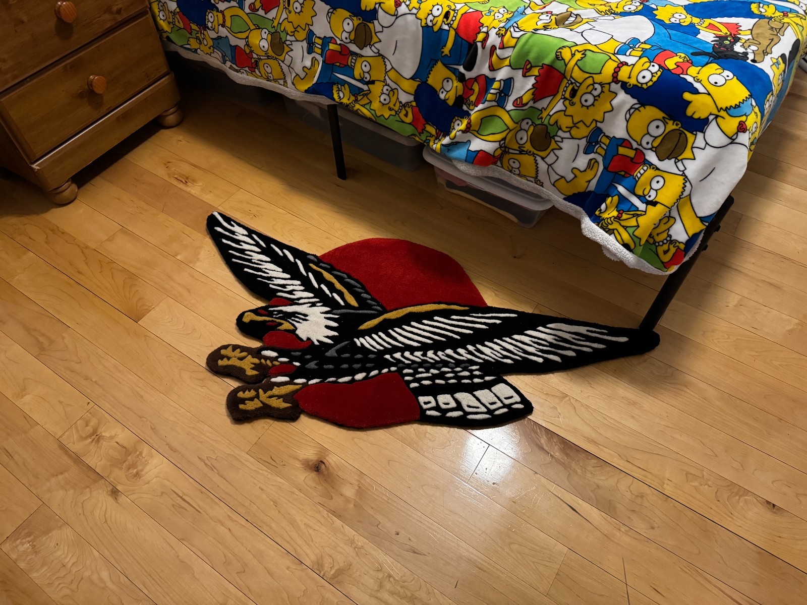 Traditional Eagle Tufted Rug Handmade Tattoo Area Rug American Eagle Decor