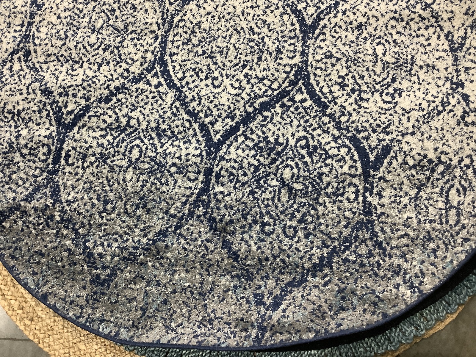 NAVY / SILVER 5′-3″ x 5′-3″ Flaw in Rug, Reduced Price 1172685440 MAD604G-5R