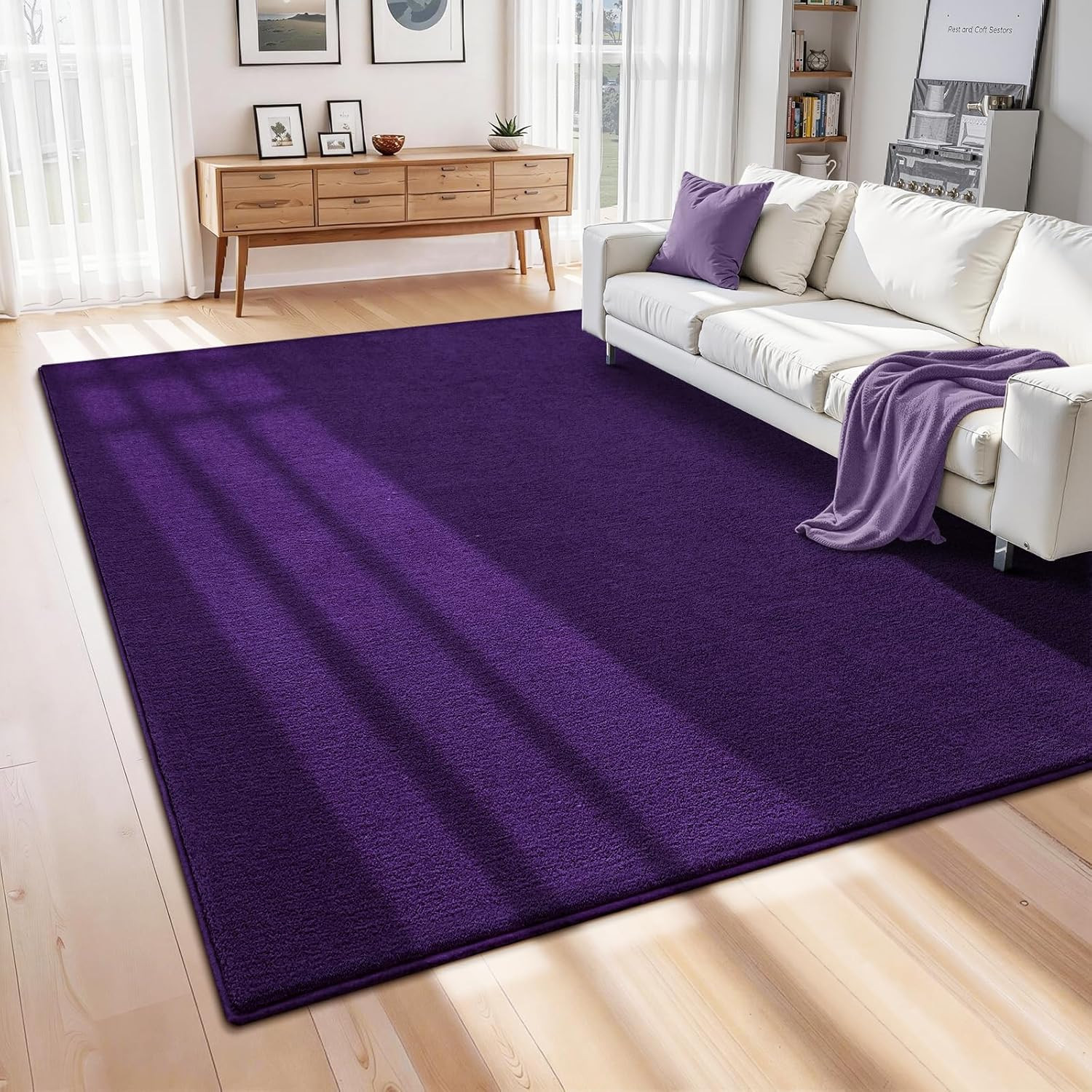 4X6 Rug for Bedroom, Soft Memory Foam Carpet with Upgraded Non-Slip Silicone-Gri