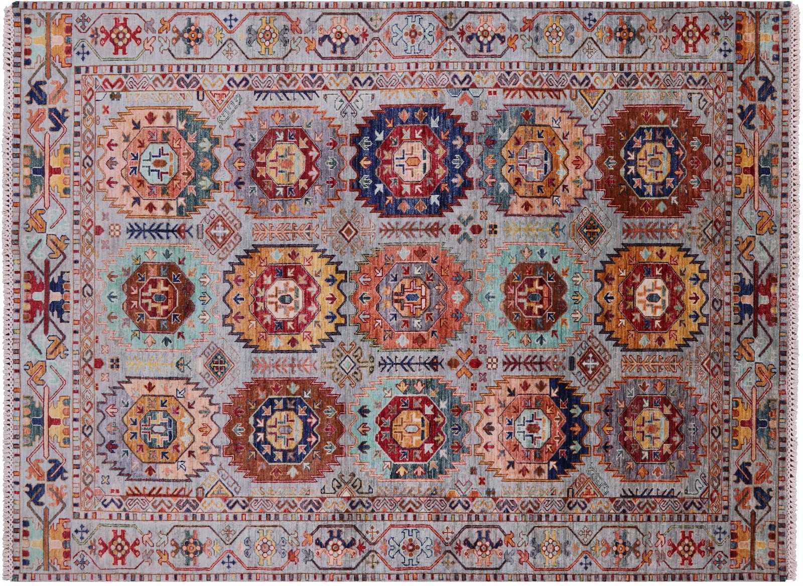 Fine Turkmen Hand Knotted Wool Rug 5′ 9″ X 7′ 9″ – Q14337