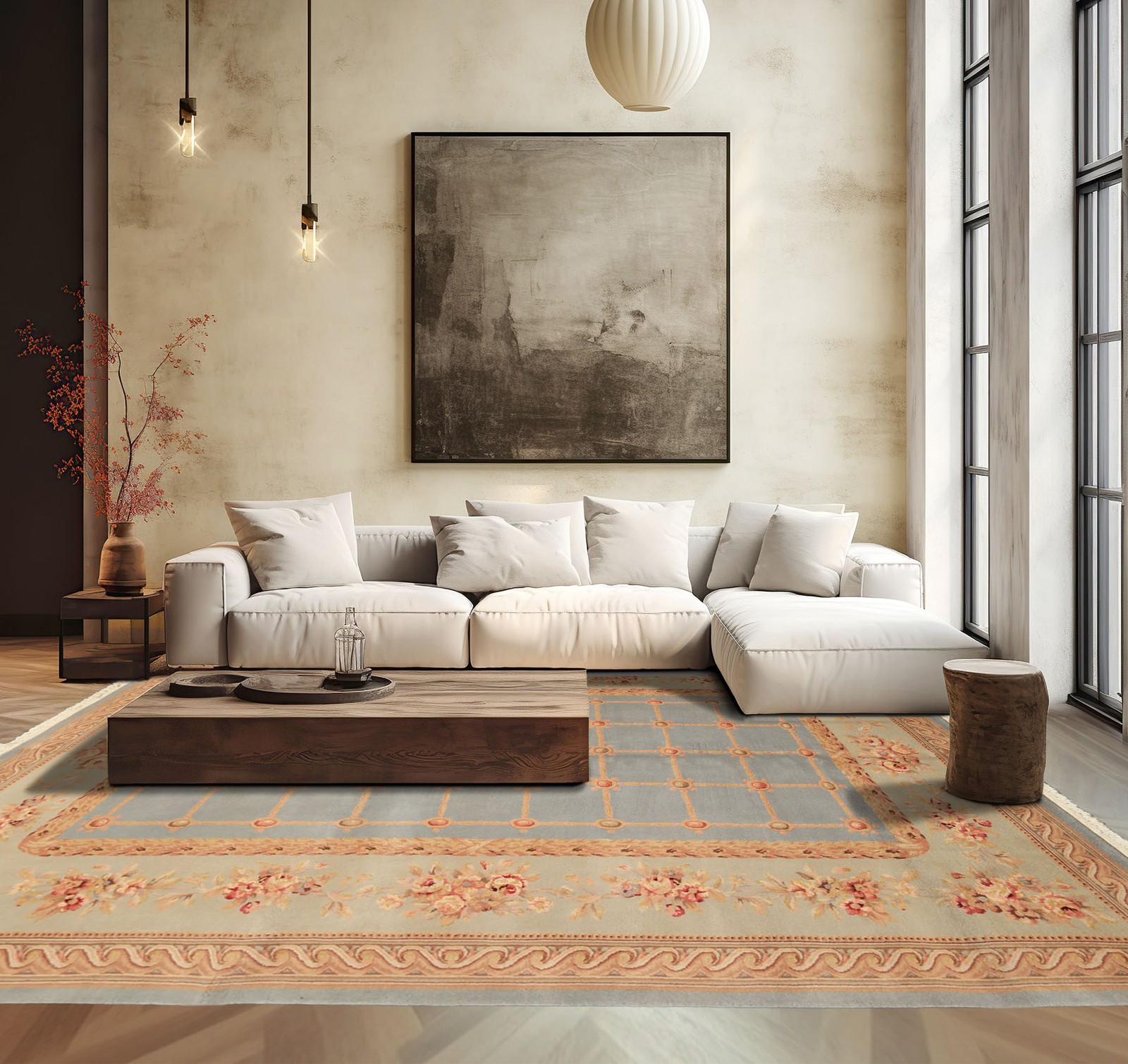 Asmara 5’10″x8’9″ Hand Knotted Wool/Silk French Aubusson 300 KPSI Rug