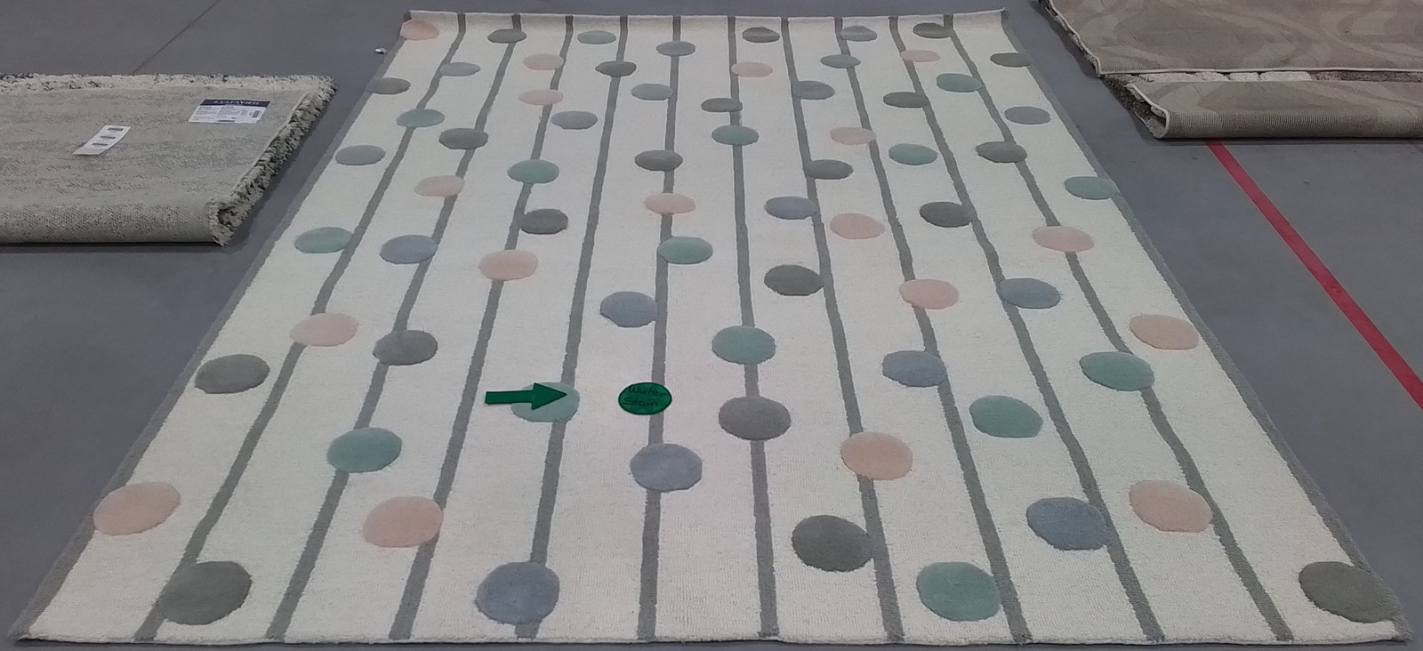 IVORY / MULTI 8′-0″ x 10′-0″ Stained Rug, Reduced Price 3172810066 SFK909A-8