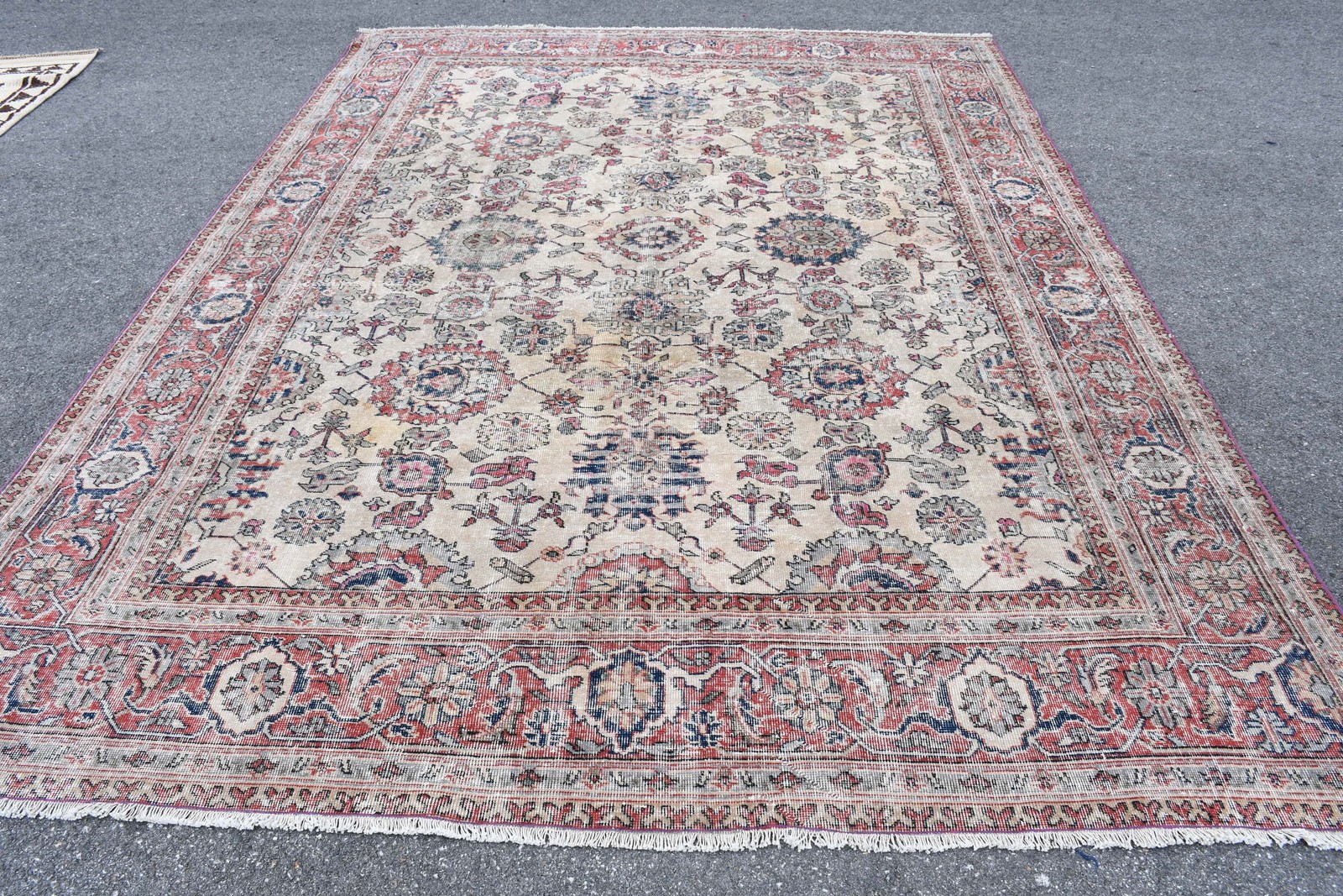 Turkish Rug, Oversize 8,1×10,9 ft Rug, Red Animal Print Rug