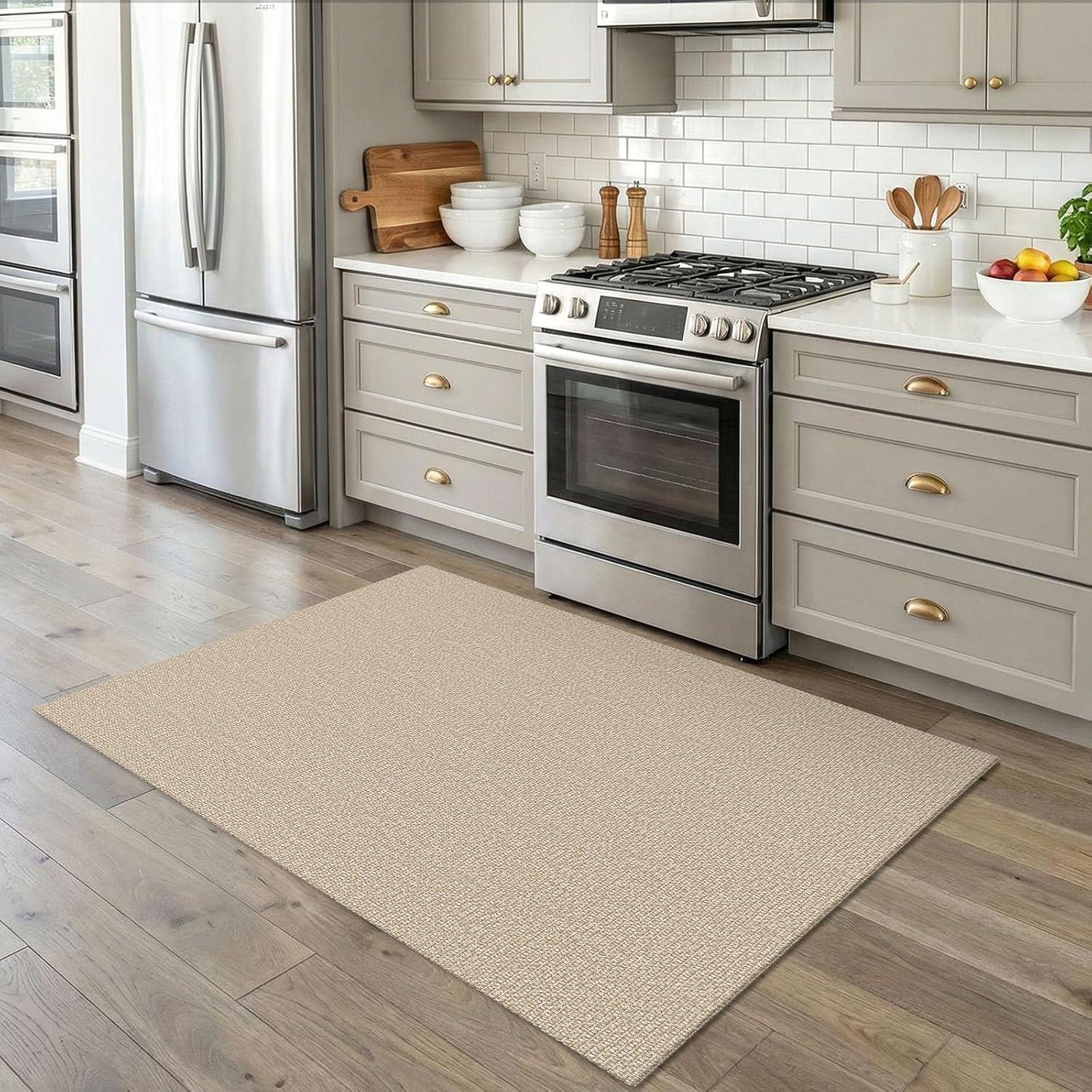 Washable Area Rug 4X5 Ft Non Slip Rugs for Entryway Braided Throw Rugs Bedroom C