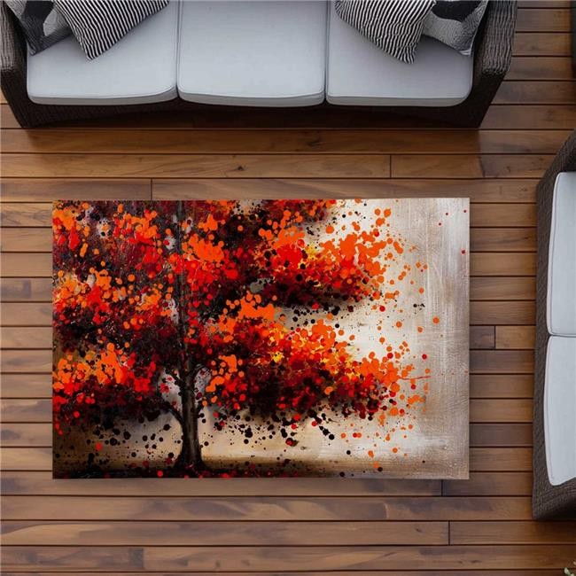 3×5 ft. Tree with Dotted Leaves – Landscapes Trees Outdoor Rectangle Area Rug