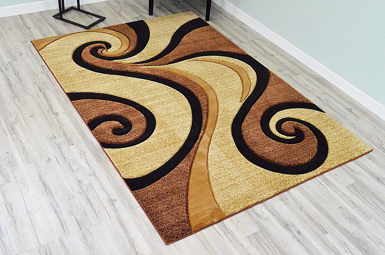 Premium Carved Modern Contemporary Abstract Rug 327 Beige 2’2”x7’4”