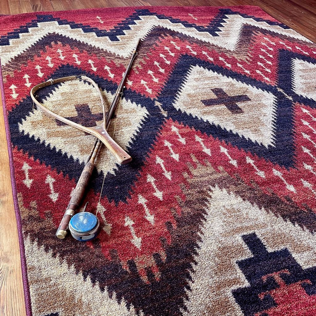 American Dakota Seeker Fire Brick Southwestern Country Lodge Accent Rug 4’x5′