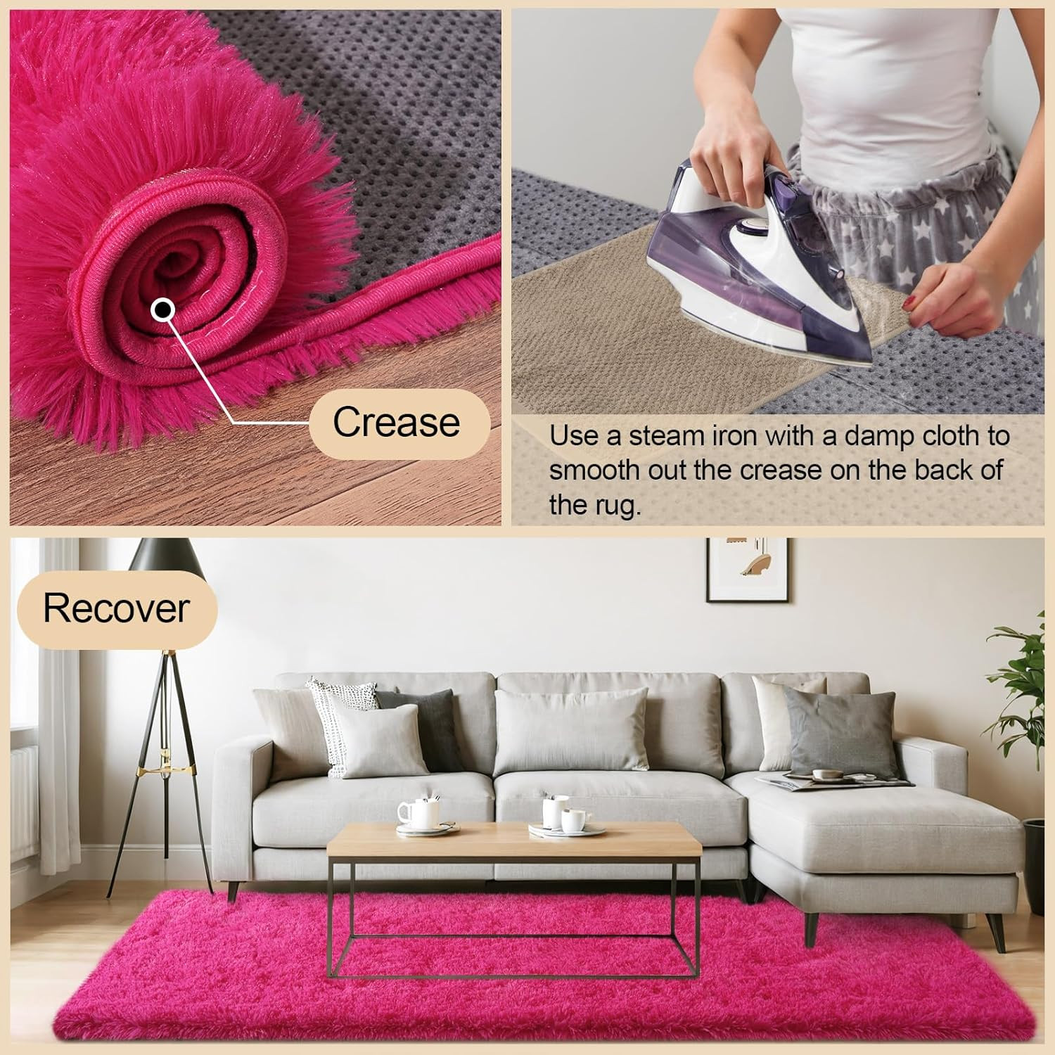 3×5 Rugs for Bedroom, Fluffy Area Rugs for Living Room, Soft Shag Kids Rug Small