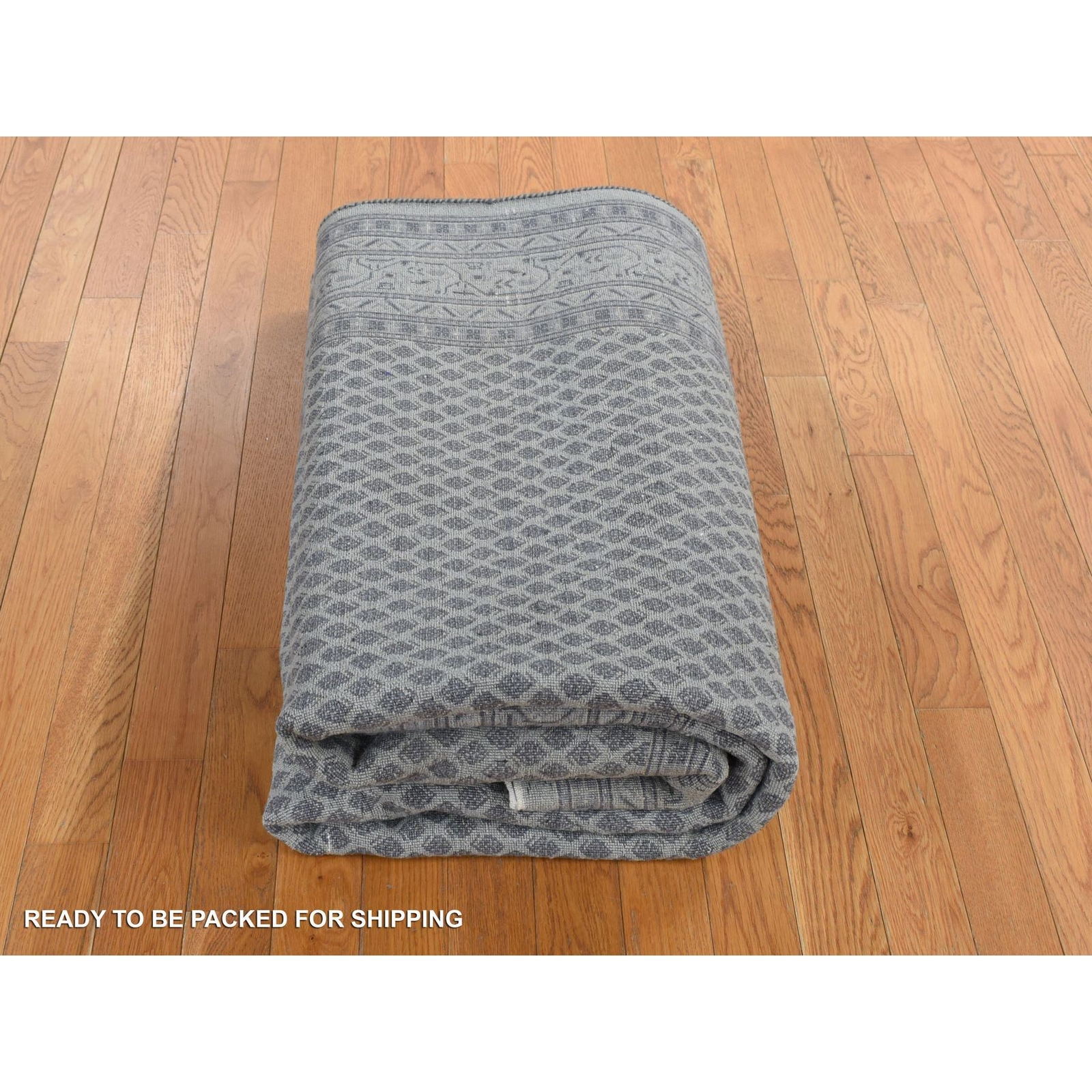 6’x9′ Battleship Gray, Saroogh Mir, Wool and Silk, Hand Knotted, Rug R80974