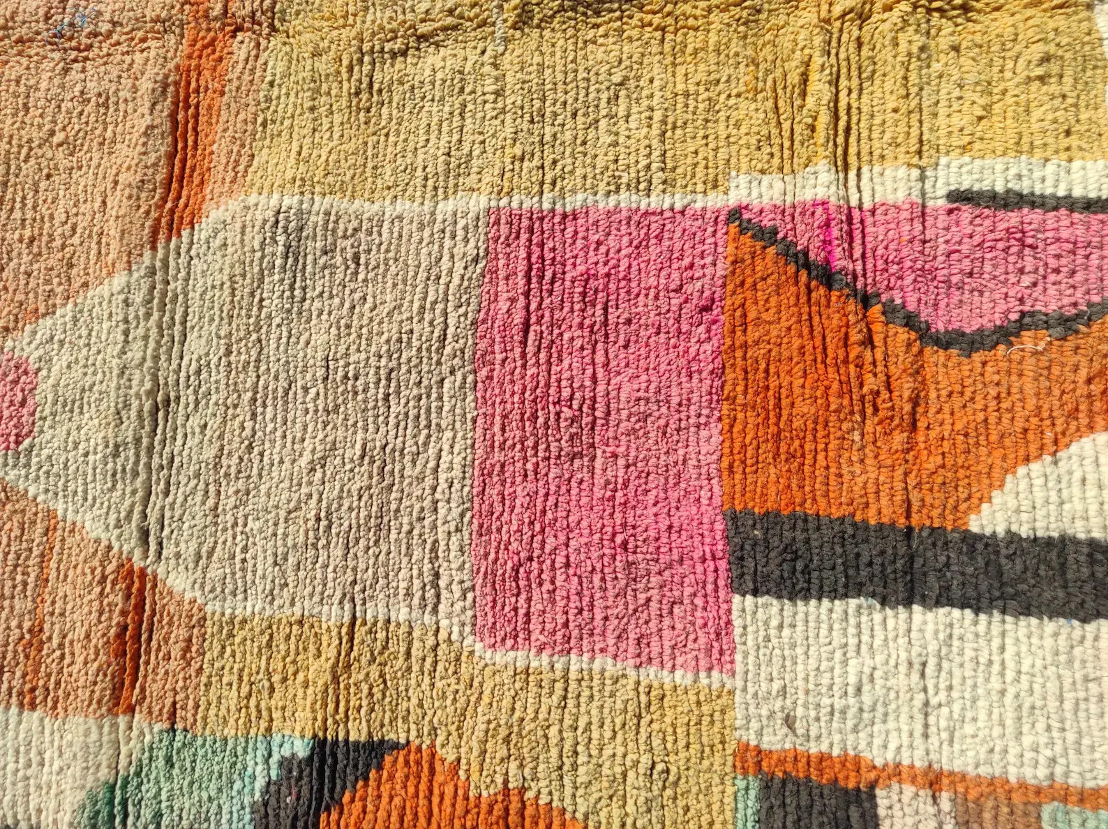 Moroccan Wool Rug Color Multicolor Beni Ourain Berber Handmade Design Carpet Rug