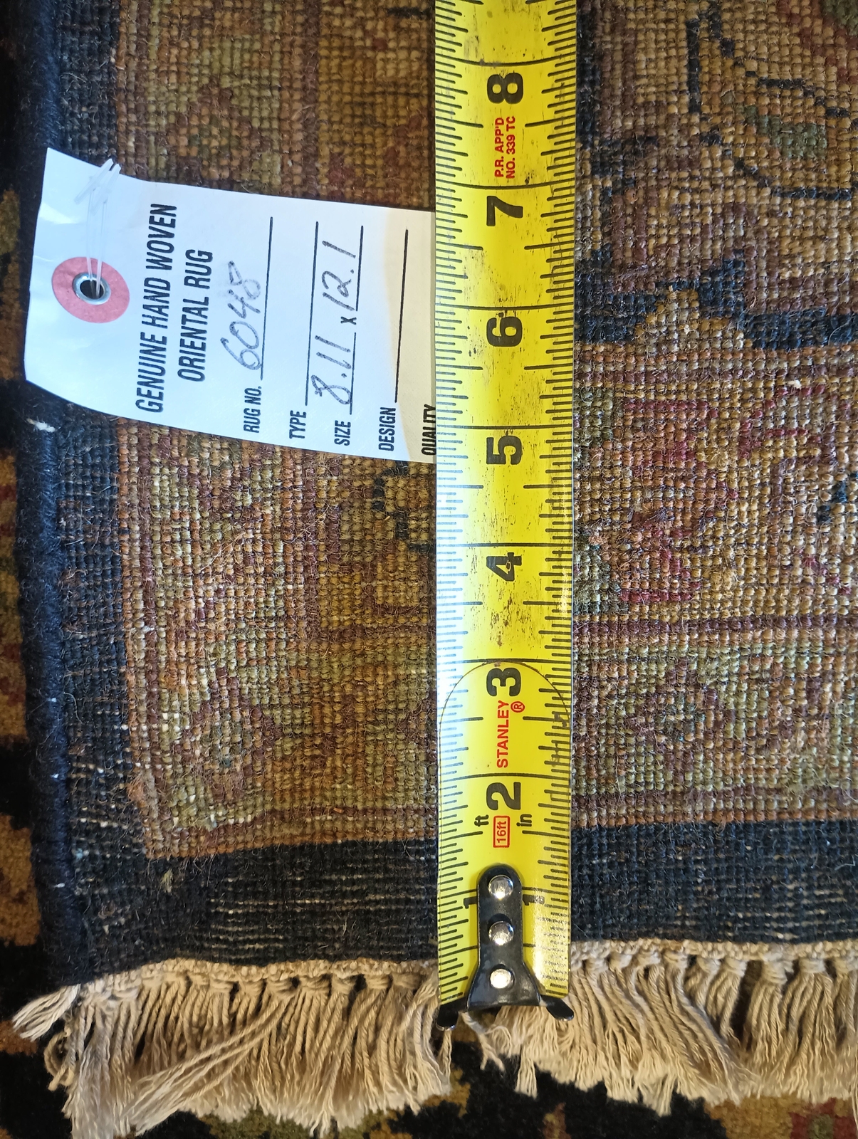 9×12′ BLACK JAIPOUR RUG Imported India #F-6048