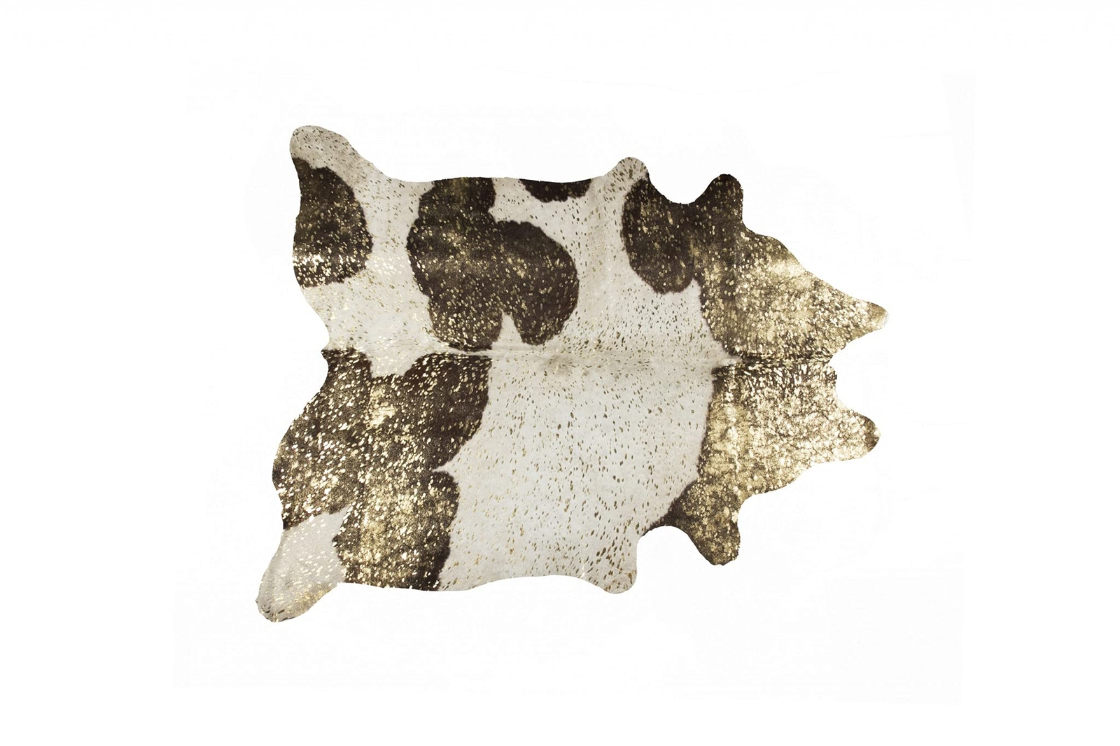 6′ X 7′ Dark Brown White And Gold Natural Cowhide Area Rug