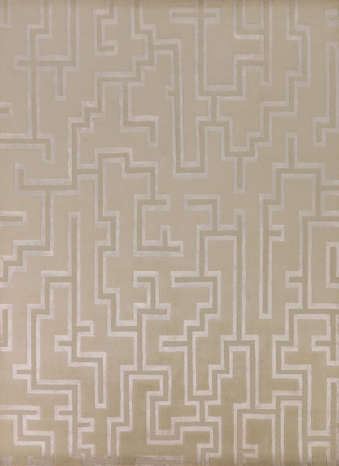Geometric Modern Nepalese Oriental Area Rug 8’x10′ Wool Hand-knotted Carpet