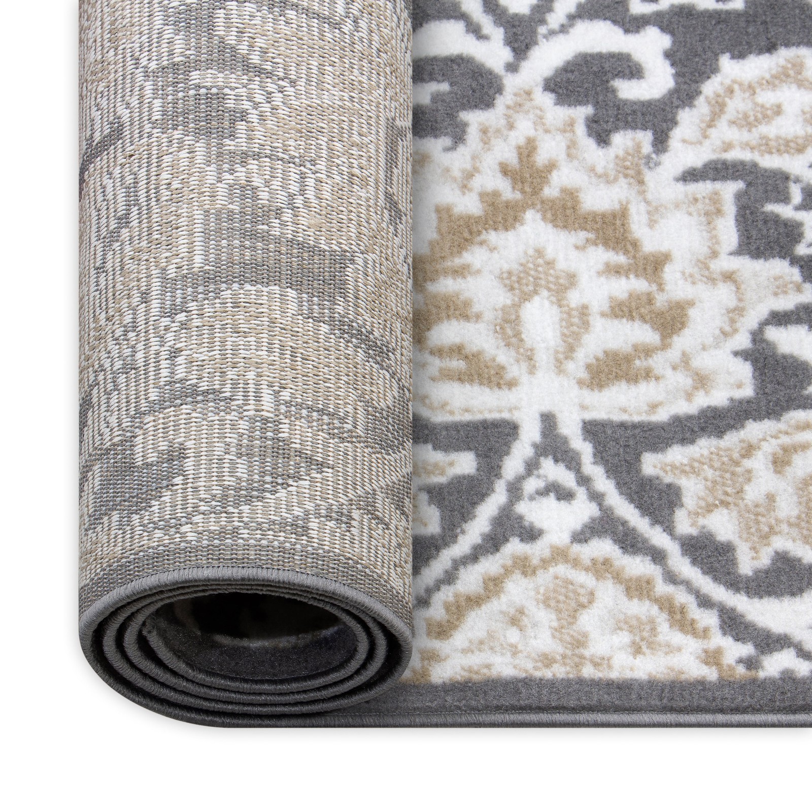 Damask Charcoal, Indoor Area Rug, 4’11” x 6’6″