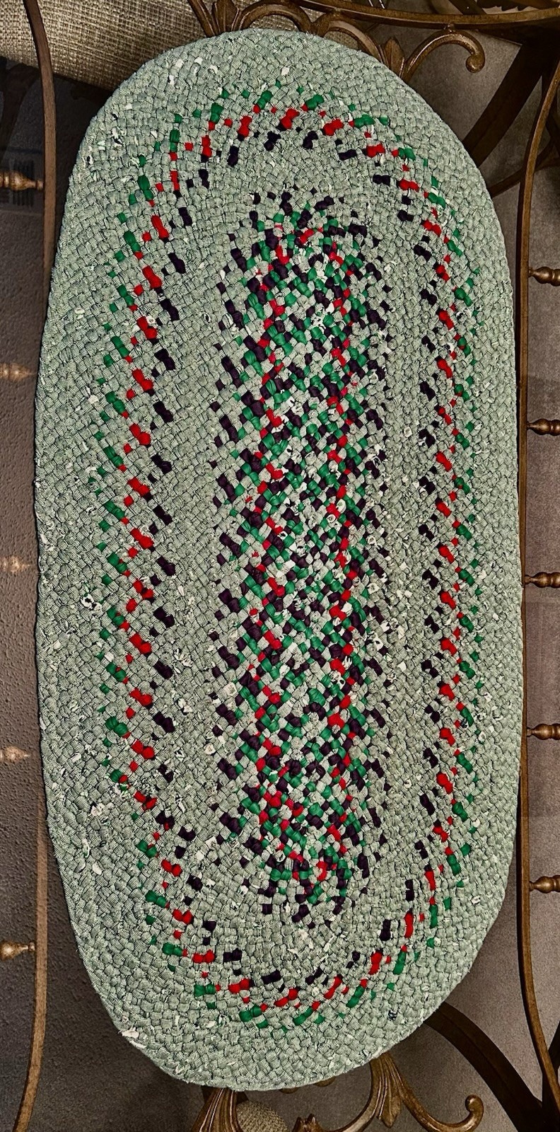 Hand Made Multi Color Braided Oval Rug 49 x 24
