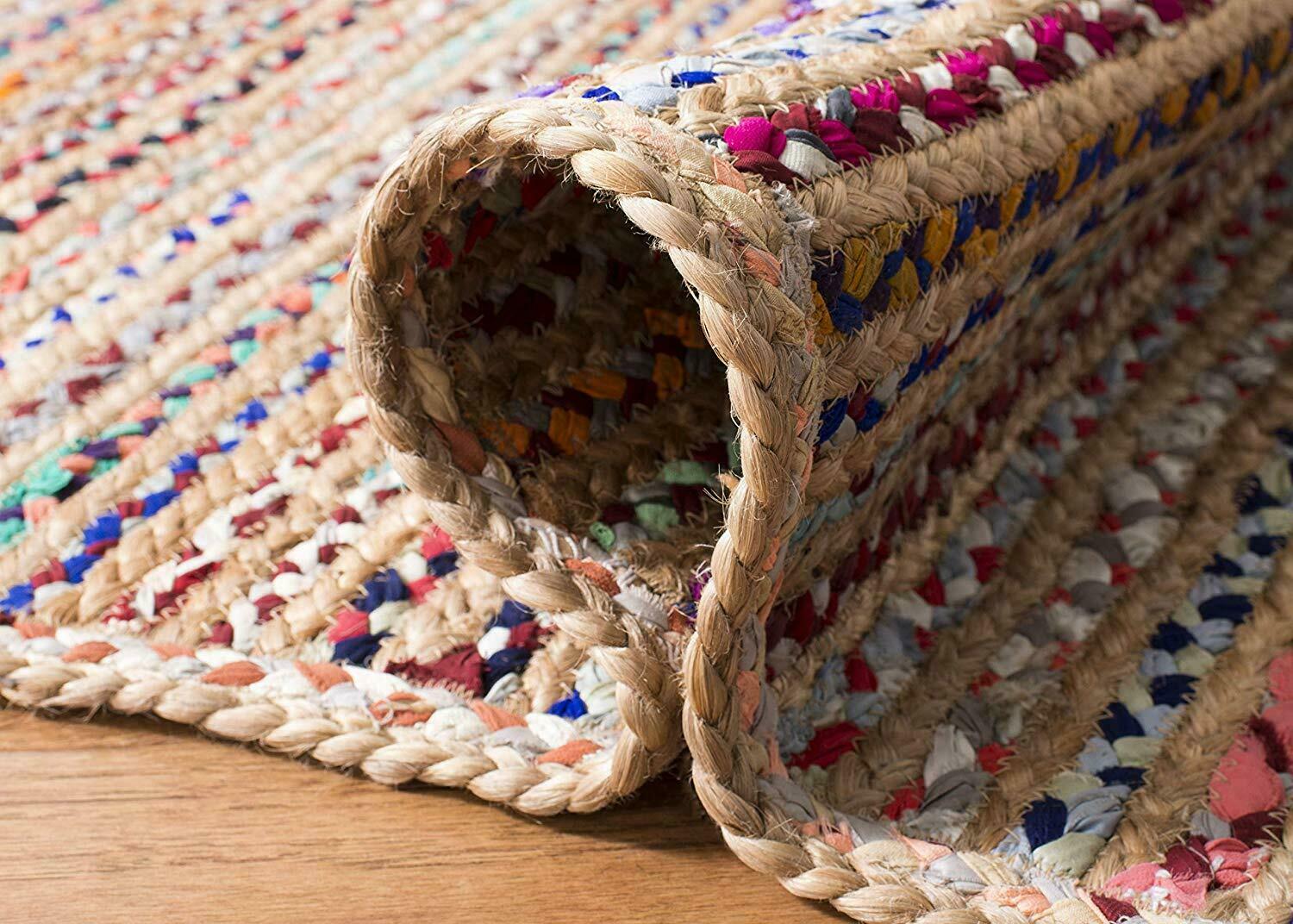 Rug Jute & Cotton handmade modern living rustic look area carpet home decor rug