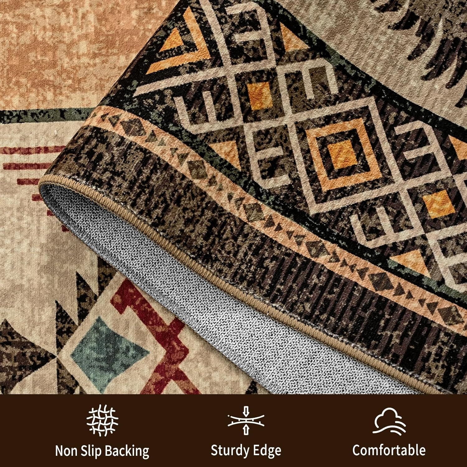 HOMORE Runner Rug 2×5 Washable Western Rugs for Hallway Entryway,Rustic Cabin Ru