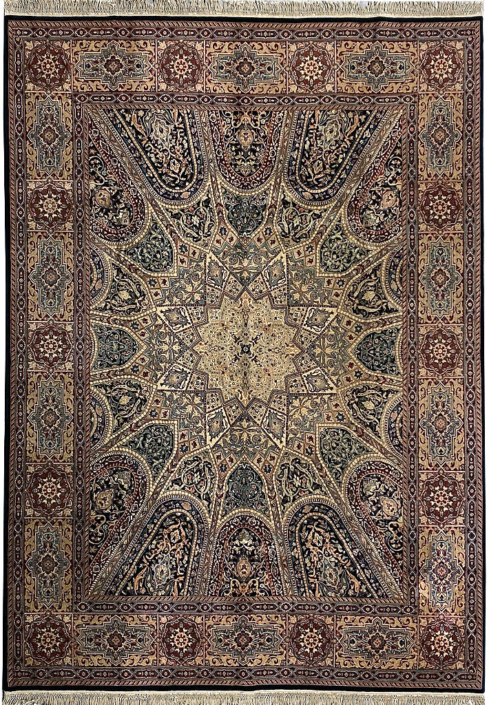 8×10′ Fine Quality Wool and Silk DOM Esfahaan Rug #PIX-18620