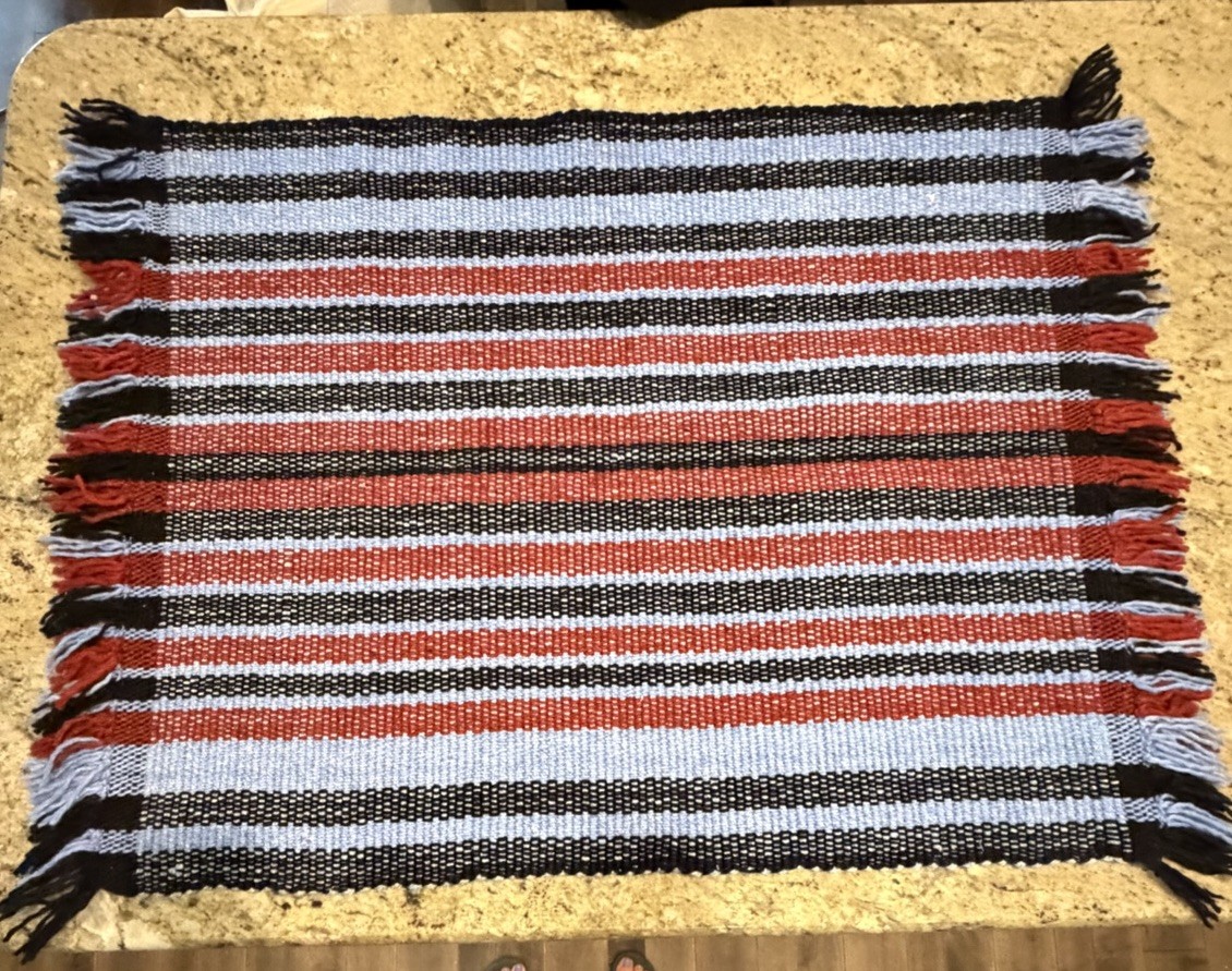 Handwoven Rug Acrylic Warp Cotton Weft 30”x40”