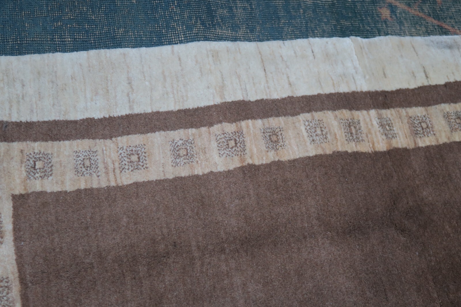 Fine Hand Knotted Wool Nomad Gabbeh Rug Runner 4’5 x 6’4 Modern Art Deco Brown
