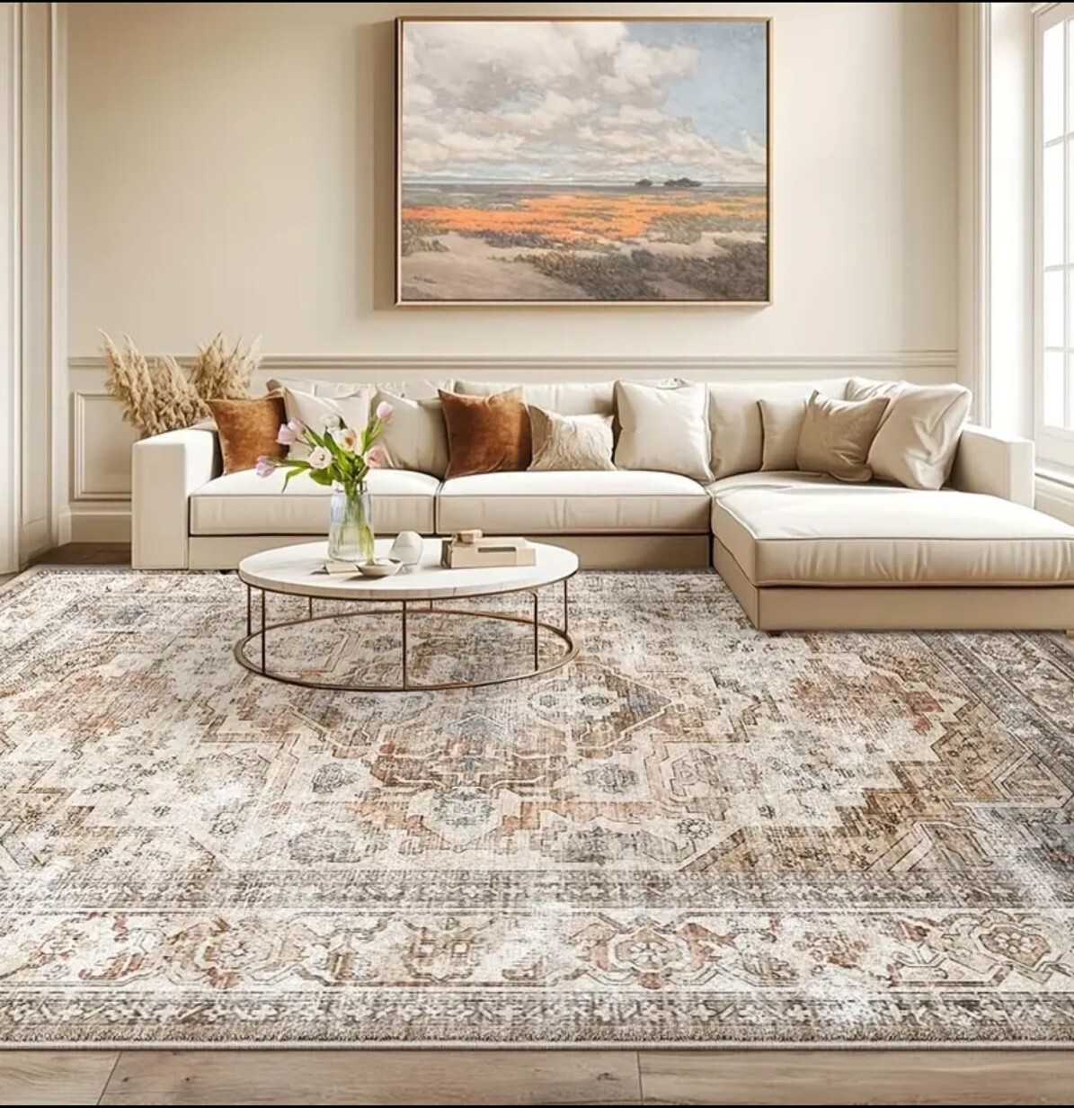 Luxurious Bohemian Floral Velvet Rectangular Rug. 63”x90” So Soft!! Brand New!